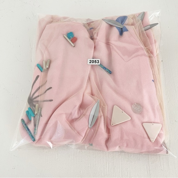 Emporio Armani Sleeveless Silk 3D Geometric Mini Dress Size 4 NWT Ballerina Pink - Picture 8 of 8